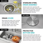 Loften 28 in. Drop-in/Undermount Single Bowl Stainless Steel Kitchen Workstation Sink with Accessories