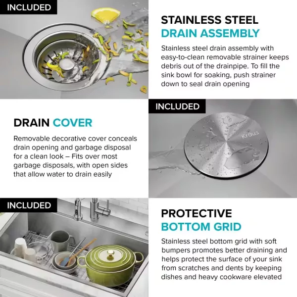 Loften 33 in. Drop-in/Undermount Single Bowl Stainless Steel Kitchen Workstation Sink with Accessories