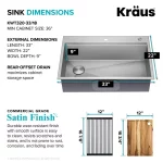 Loften 33 in. Drop-in/Undermount Single Bowl Stainless Steel Kitchen Workstation Sink with Accessories