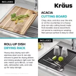 Loften 33 in. Drop-in/Undermount Single Bowl Stainless Steel Kitchen Workstation Sink with Accessories