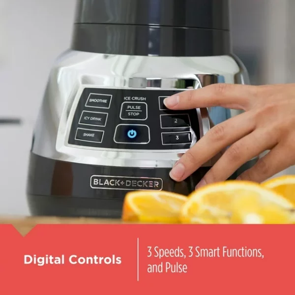 BLACK+DECKER Quiet Blender with Cyclone® Glass Jar, BL1400DG-P