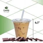 Comfy Package Clear Plastic Cups 12 Oz Disposable Coffee Cups with Lids, 50-Pack