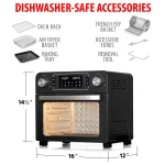 Deco Chef 24 QT Black Countertop Toaster Oven with built-in Air Fryer and included Accessories
