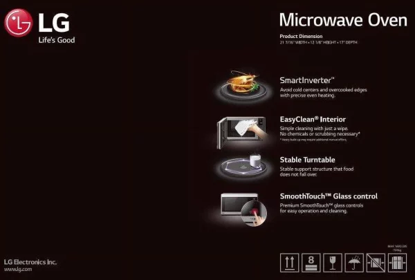 LG Neo Chef 1.5 cu. ft. Countertop Microwave Oven, 1200 Watts, Stainless Steel