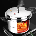 Aluminum Pressure Cooker Nonstick, 5L Pressure Canner with One-Hand Operating Safty Lid, Explosion-Proof Fast Cooking Pressure Cooker Cookware