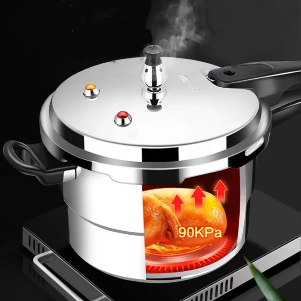 Aluminum Pressure Cooker Nonstick, 5L Pressure Canner with One-Hand Operating Safty Lid, Explosion-Proof Fast Cooking Pressure Cooker Cookware