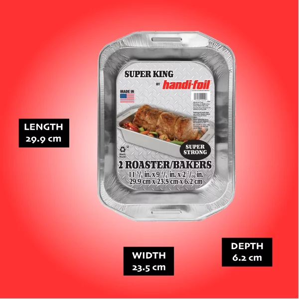 Handi-Foil Heavy Duty Aluminum Roaster & Baker Pan 2 Count