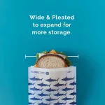 Lunchskins Recyclable & Sealable Food Storage Sandwich Bags Shark, 50 count