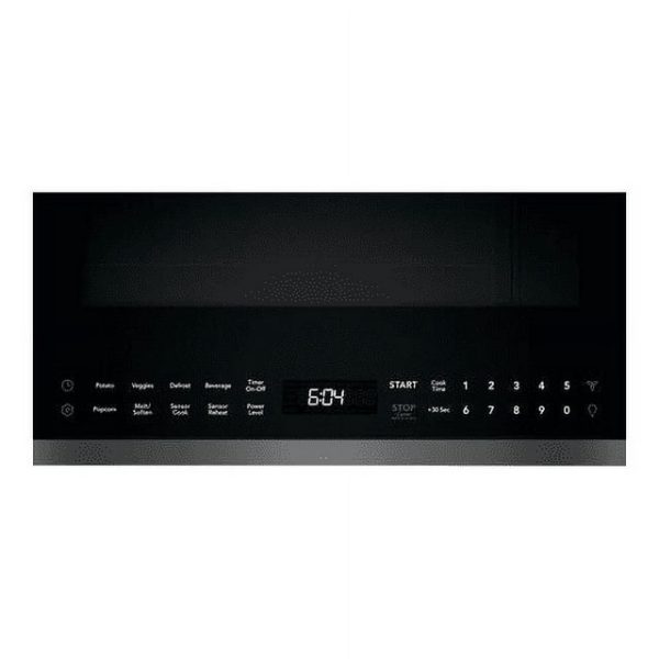Frigidaire FGBM19WNVD 30 Gallery Series Black Stainless Steel Over-the-Range Microwave with 1.9 cu. ft. Capacity 300 CFM Sensor Cooking and LED Interior Lighting