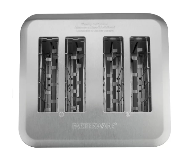 Farberware Touchscreen 4-Slice Toaster, Stainless Steel and Black, New