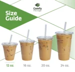 Comfy Package Clear Plastic Cups 12 Oz Disposable Coffee Cups with Lids, 50-Pack