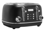 Haden Heritage 4-Slice Wide Slot Toaster, Black / Chrome - 75096
