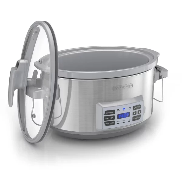 BLACK+DECKER 7-Quart Digital Slow Cooker with Temperature Probe + Precision Sous-Vide , Stainless, SCD7007SSD