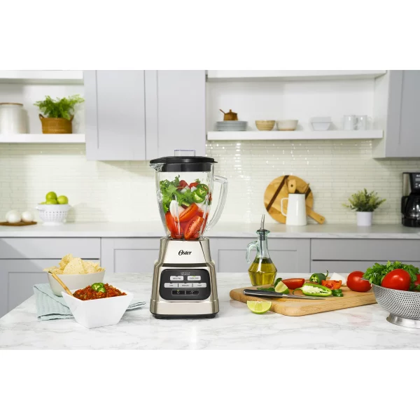 Oster One-Touch Blender with Auto-Programs and 6-Cup Boroclass Glass Jar