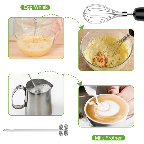 VAVSEA Immersion Hand Blender, 12-Speed Multi-Function Handheld Stick Blender with Stainless Steel Blades, Chopper, Beaker, 600ml, Whisk and Milk Frother for Baby Food/Smoothies/Puree, BPA Free