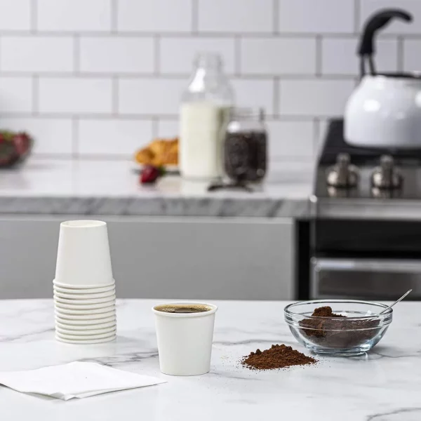 Comfy Package 4 Oz White Paper Cups Disposable Coffee Cups Espresso Cups, 300-Pack
