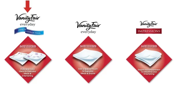 Vanity Fair Everyday Design Collection Napkins, 80 Count