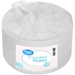 Great Value Uncoated, Microwave Safe, Disposable Paper Plates, 9", White, 300 Count