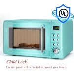 Costway 0.7Cu.ft Retro Countertop Microwave Oven 700W LED Display Glass Turntable Green