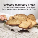 Hamilton Beach Expert-Toast 2 Slice Toaster, Adjustable Settings and Longer Slot for Artisan & Specialty Breads, Brushed Stainless Steel Finish, 22994