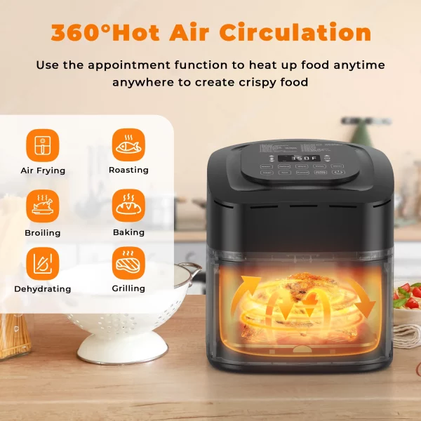 Nuwave Brio 6-Quart Air Fryer with Temperature Probe and Smart Cooking Programs for Even and Fast Cooking, Gourmet