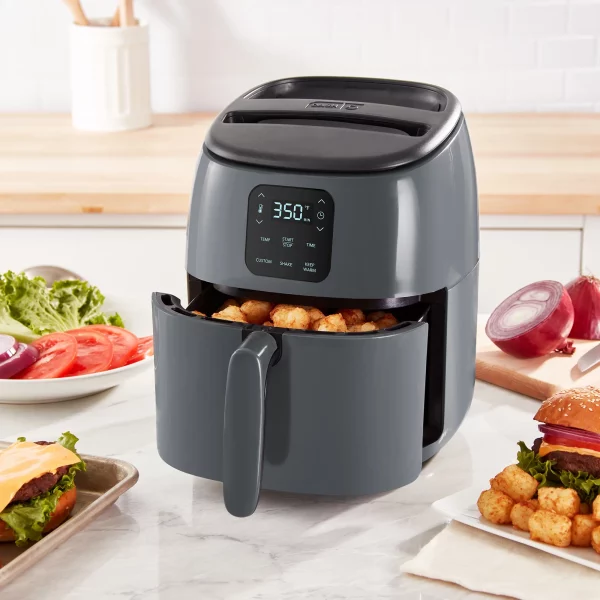 Dash Tasti-Crisp™ Digital Air Fryer with Temperature Control, Non-Stick Fry Basket, Recipe Guide + Auto Shut off Feature, 1000-Watt, 2.6Qt, Black