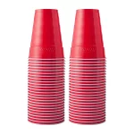 Hefty Party On Disposable Plastic Cups, Red, 18 Ounce, 50 Count