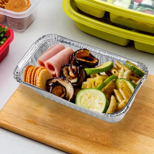 Aluminum Loaf Pans with Lids, FOUKUS 8x4 Lunch Containers with Lids, Bread Tins for Takeaway, Baking, Frozen & Food Storage(30 Pack)