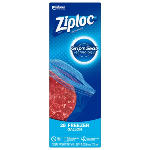 Ziploc® Brand Freezer Bags, Gallon, 28 Count