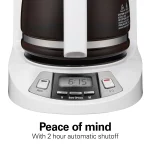 Hamilton Beach Programmable 12 Cup Coffee Maker, White, Stainless Accents, 46294
