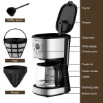Costway 12-Cup Programmable Coffee Maker Brew Machine LCD Display w/ 1.8L Glass Carafe