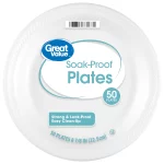 Great Value Everyday Disposable Foam Plates, 9 in, 50 ct