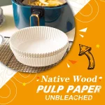 100PCS Air Fryer Disposable Paper Liner, Non-stick Air Fryer Liners Basket , Round Baking Paper for Air Fryer Oil-proof , Water-proof , Food Grade Parchment for Baking Roasting Microwave ( 7.9 inch )