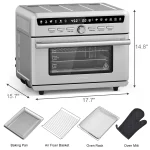 Costway 26.4 QT 10-in-1 Air Fryer Toaster Oven Dehydrate Bake 1800W w/ Recipe