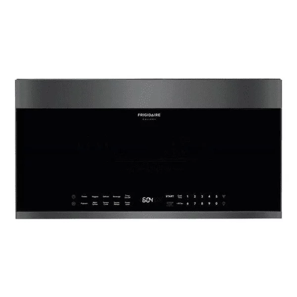 Frigidaire FGBM19WNVD 30 Gallery Series Black Stainless Steel Over-the-Range Microwave with 1.9 cu. ft. Capacity 300 CFM Sensor Cooking and LED Interior Lighting
