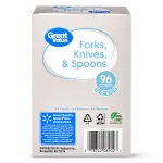 Great Value White Solid Print Plastic Party Supply Sets, (96 Pieces)