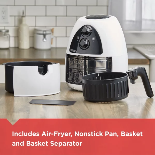 BLACK+DECKER Purifry 2-Liter Air Fryer, White, HF100WD