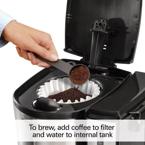 Hamilton Beach Brew Station 12 Cup Programmable Coffee Maker, Removable Reservoir, Stainless Steel, 47950