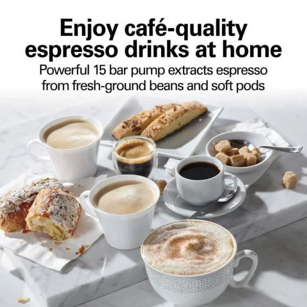 Hamilton Beach Espresso Maker, Black, 15 Bar Pump, New, 40715