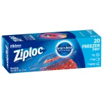 Ziploc Freezer Pint Bag, Grip 'n Seal Technology, Reusable, 20 Count