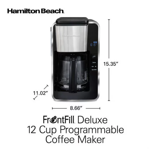 Hamilton Beach Front Fill Deluxe 12 Cup Programmable Coffee Maker, 46321