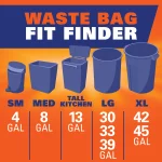 Hefty Ultra Strong Multipurpose Large Trash Bags, Black, Unscented Scent, 33 Gallon, 40 Count