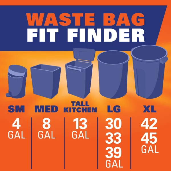 Hefty Ultra Strong Multipurpose Large Trash Bags, Black, Unscented Scent, 33 Gallon, 40 Count