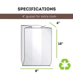 FUNSTITUTION Clear Plastic Bags Reusable Bread Storage with Twist Ties 100 Pack