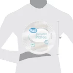 Great Value Uncoated, Microwave Safe, Disposable Paper Plates, 9", White, 100 Count