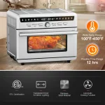 Costway 26.4 QT 10-in-1 Air Fryer Toaster Oven Dehydrate Bake 1800W w/ Recipe
