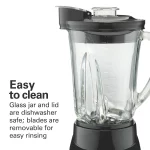 Hamilton Beach Wave Action Blender for Shakes and Smoothies, 48 oz. capacity, Glass Jar, Black, 53521
