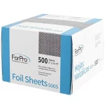 ForPro Embossed Foil Sheets 500S, 5” W x 10.75” L, 500-Count, Aluminum Foil, Pop-Up Dispenser, for Hair Color Application and Highlighting Services, Food Safe