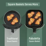 Air Fryer, Fabuletta 4.2QT Air Fryer Oven With 9 Customizable Smart Cooking Programs, Shake Reminder, 450°F Digital Airfryer,Tempered Glass Display, Nonstick & Dishwasher-Safe Basket