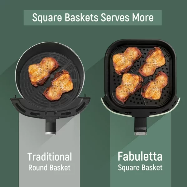 Air Fryer, Fabuletta 4.2QT Air Fryer Oven With 9 Customizable Smart Cooking Programs, Shake Reminder, 450°F Digital Airfryer,Tempered Glass Display, Nonstick & Dishwasher-Safe Basket